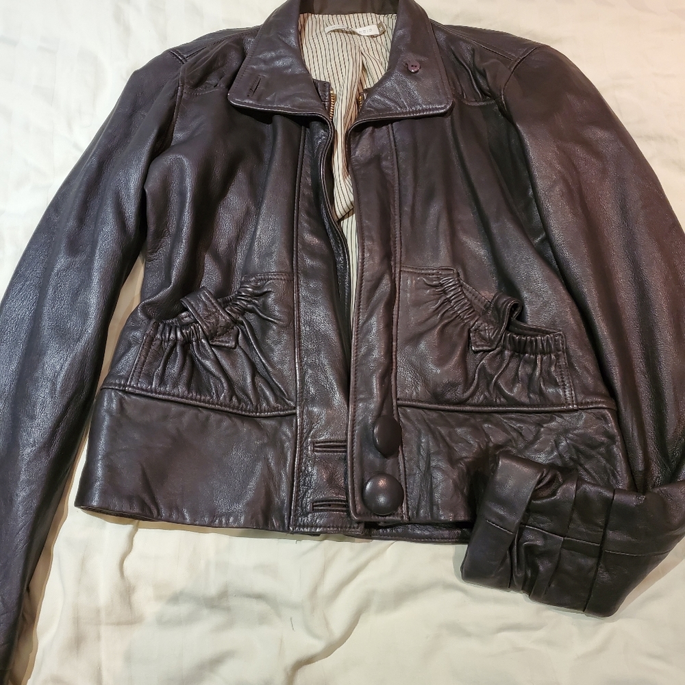 Lamb skin leather jacket